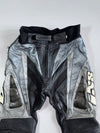 IXS Motorcycle Racing Leather Pants Grey/black genuine leather mot, CE knee armor, race-spec(W:32/L:38)