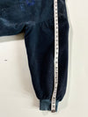 Navy Blue Textured Bomber Jacket with Embroidered Chest Logo & Contrast Ribbed Trim (2XL)