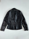 United Leather Vintage Black Belted Moto Biker Jacket (XL)