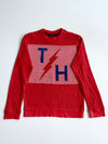 Tommy Hilfiger Red TH Logo Striped Sweatshirt (S)