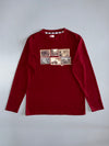The North Face Vintage Postcard Photo Collage Long Sleeve Tee Burgundy (M)