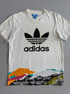 Adidas Originals | White Trefoil Abstract Print Tee (M)
