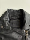 Karl Lagerfeld Black Leather Biker Jacket – Patch Detail women’s(XXS)