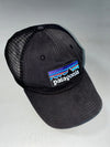 Patagonia P-6 Logo Black Trucker Mesh Cap (Adjustable)