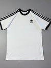 Adidas Originals 3-Stripes Trefoil Ringer T-Shirt – White/Black (S)