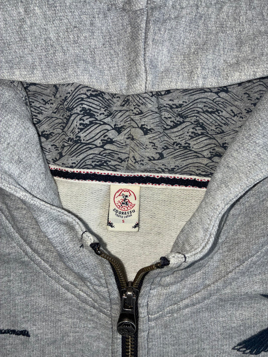 EDWIN EDO KATSU | Japanese Crane Embroidered Zip Hoodie (M)