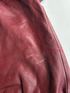 Vintage Burgundy Leather Bomber Jacket (S/M)