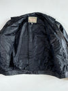 Vintage 90s More & More Black Leather Bomber Jacket – Zip Chest Pockets (2XL)
