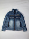 Y2K FUBU Jeans Collection Zip-Up Denim Moto Jacket (M)