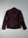 Vintage 80s Leather Jacket – Oxblood Burgundy – Epaulette Collar (M)