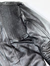 Vintage Black Moto Utility Leather Jacket with Harness Straps (S)