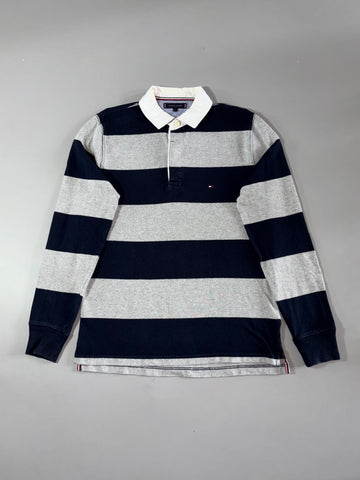 Tommy Hilfiger | Rugby Stripe Polo Navy Grey | (M/L)