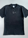 Karl Kani Signature Script Embroidered Logo Faded Black T-Shirt (M)