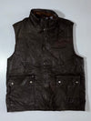 Woodland Pure Leather Sleeveless Vest with Plaid Lining – Brown (XL)