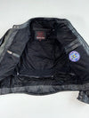 Swift Black & Grey Leather Motorcycle Racing Jacket – Armoured Panels (Padded) (M)