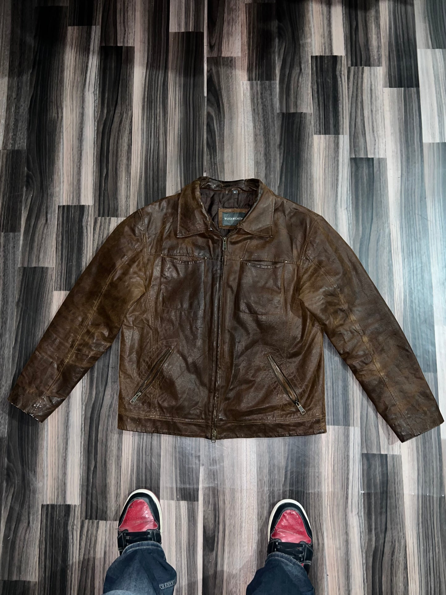 ZPremium Brown Leather Jacket M/L