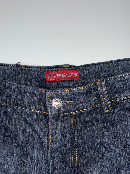 Sheng Yuehan Dark Wash Cargo Jeans (W:32|L:43)
