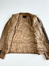 Vintage Netmen's Tan Striped Faux Leather Racer Jacket (L)