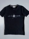 Stone Island Black Tee | Compass Logo Print (M)