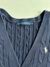 Ralph Lauren Navy Cable Knit Cardigan with Pockets (M)