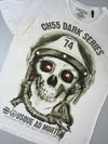 Crosshatch Dark Series Skull Pilot Graphic Tee, “Usque Ad Mortem” (L)