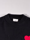 Ami Paris Ami de Coeur Black Crewneck Sweater – Red Heart Logo (XL)