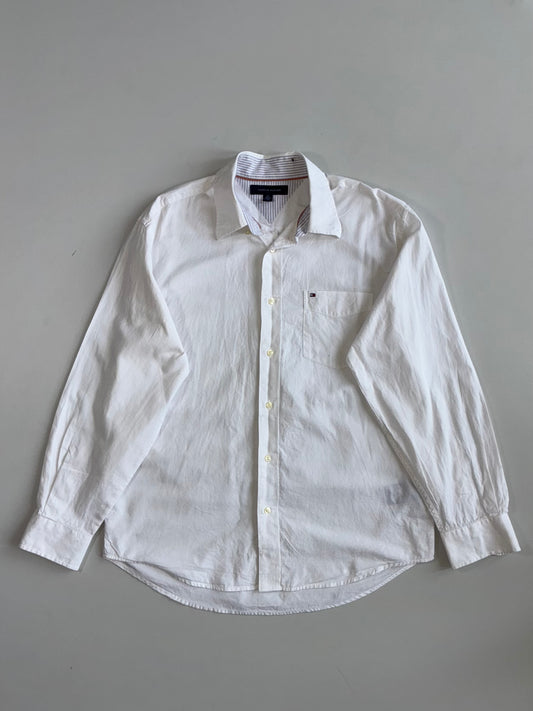 Tommy Hilfiger Striped-Collar Contrast Shirt (XL)