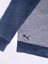 Puma Varsity Snap Button Bomber Sweatshirt – Grey/Navy (S/M)