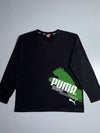 Puma Big Logo Long Sleeve Tee – Black/Green, (XL)