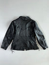 Vintage Premium Original Belted Black Leather Biker Jacket (L)