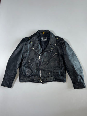 Gino Leathers Classic Biker Jacket (M)