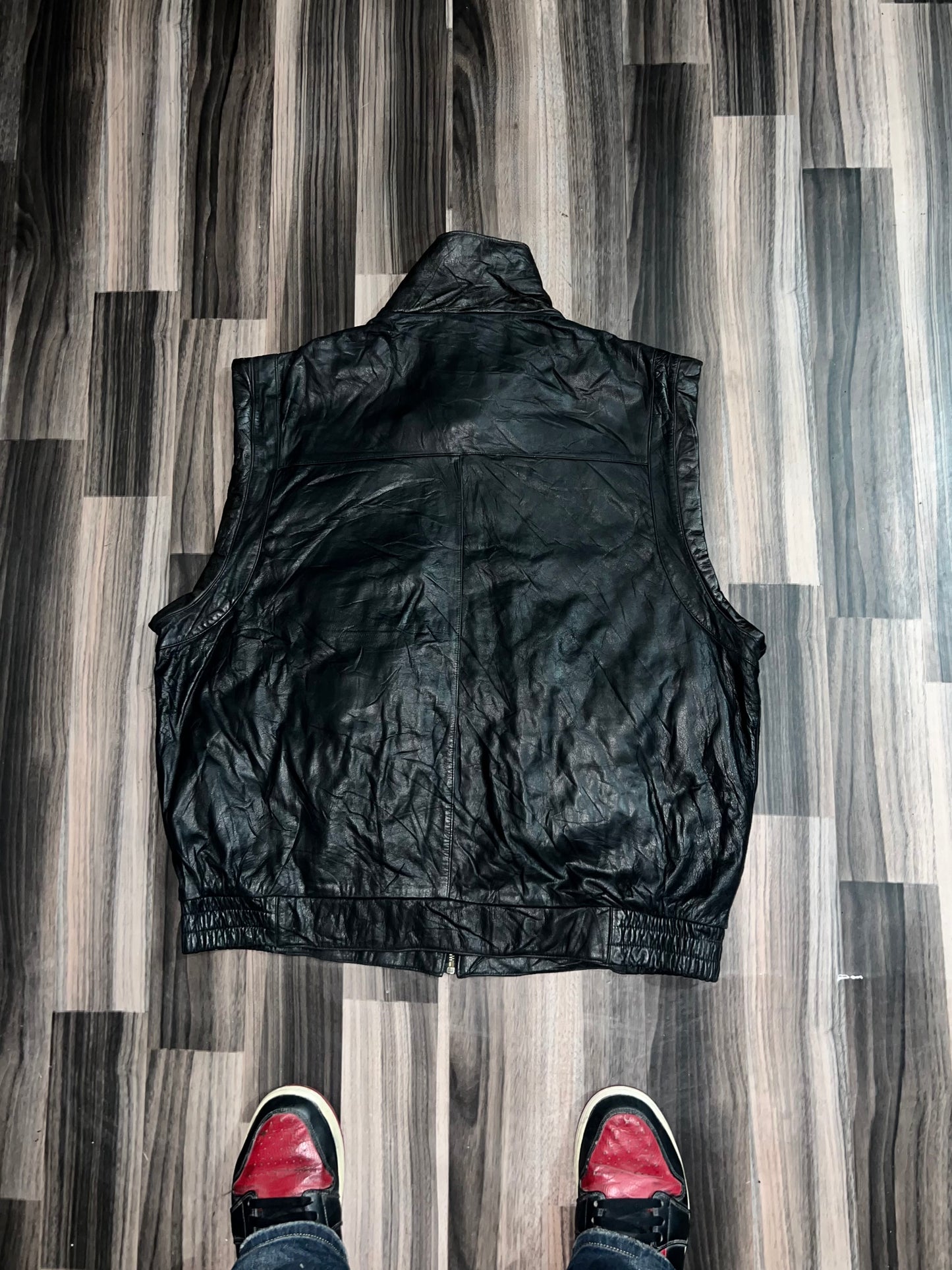 A b Super Premium Original Leather Half Jacket (XL/2XL)