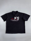 Vintage Black “KS Krankenfahrdienst” German Workwear Polo T-Shirt (XL)