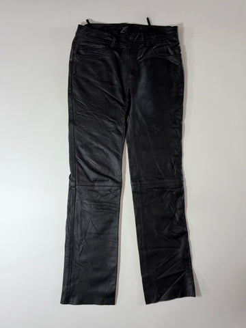 Highway 1 Black Leather Biker Pants (W:34)(L:46)