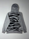 Playboy Zebra Print Pullover Hoodie – Grey/Black (M)
