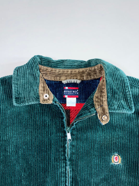 Bugle Boy Classics Green Corduroy Harrington Jacket (Xl)