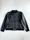 Power Trip Genuine Leather Moto Bomber Jacket (2XL/3XL)