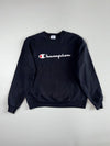 Champion Script Logo Crewneck Sweatshirt – Black (M)