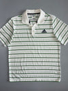 Adidas Adipure Short Sleeve Striped Golf Polo — White/Green/Navy (XL)