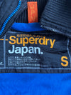 Superdry Japan Black & Cobalt Blue Hooded Windcheater Jacket(M)
