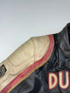 Vintage Ducati Meccanica Black & Cream Leather Racing Jacket (PADDED) (S)