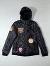Jizobosatsu Outerwear Black Quilted Patchwork Bomber Jacket (S)