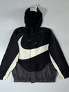 Nike Big Swoosh Black & White Hooded Windbreaker Jacket (XL)