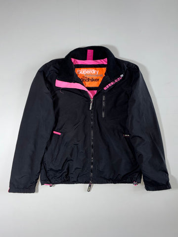 Superdry Windhiker Women's Black & Pink Fleece-Lined Wind heater Jacket Women’s (S/M)
