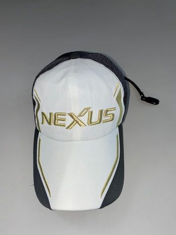 Shimano Nexus White Black Gold Embroidered Fishing Cap – Mesh Back with Hat Clip Cord (Adjustable)