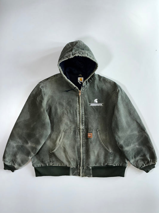 Carhartt Active J130 MOSS Work Jacket Olive Michigan State University (XL/2XL)