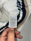 Tommy Hilfiger Cream Cable Knit Sweater with Navy Varsity Stripe Hem (S)