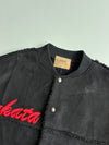 SSQD "Sakata" Black Faux Suede Sherpa Bomber Jacket (L/XL)