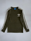 Adidas Originals 3-Stripe Long Sleeve Tee – Olive (XS)