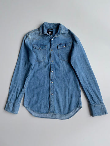 G-Star Raw Slim Fit Denim Western Shirt – Light Wash Blue (Xs)